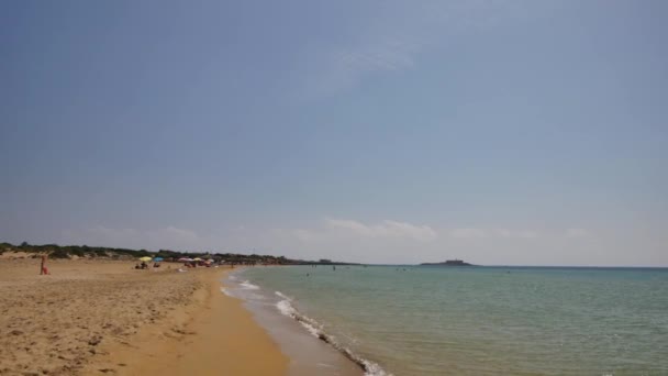 Güzel Kumlu Plaj Sicilya Talya — Stok video