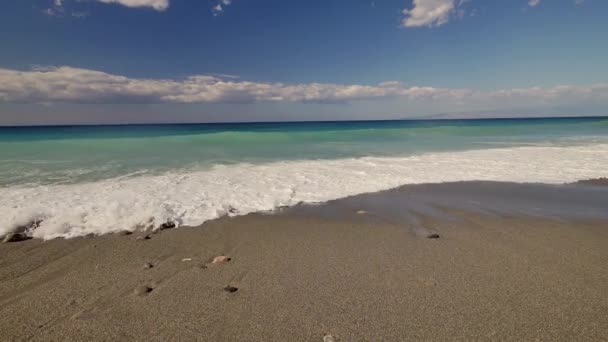 Solnedgång Stranden Sicilien Italien — Stockvideo