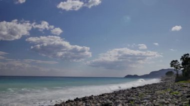 Sicilya, İtalya güzel kumsalda güzel gün.