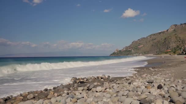 Mooie Dag Het Strand Sicilië Italië — Stockvideo