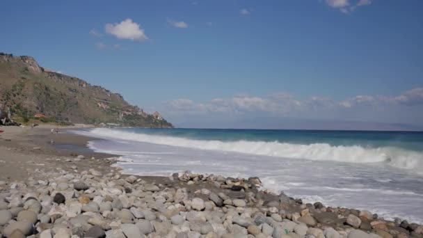 Ωραία Μέρα Στην Όμορφη Παραλία Στη Σικελία Ιταλία — Αρχείο Βίντεο