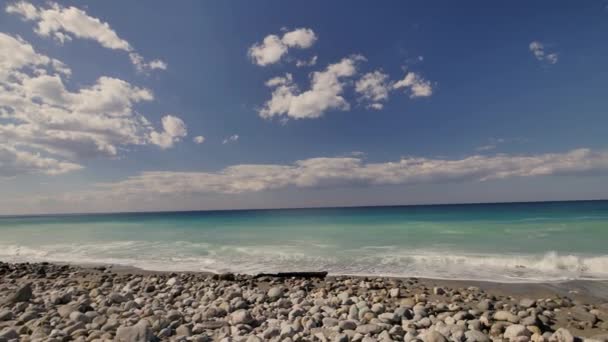 Bellissime Onde Sulla Spiaggia Sabbiosa Sicili Italia Giornata Sole Sulla — Video Stock