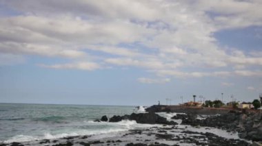 Taormina, Sicilya yakınlarındaki kıyı şeridi. Giardini Naxos manzarası