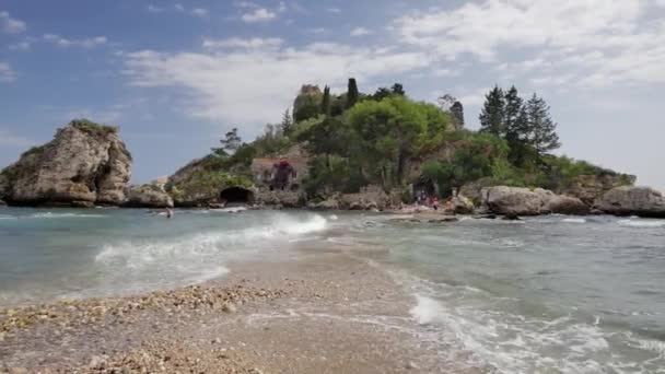 Isola Bella Sicilya Talya Yakınındaki Güzel Ada — Stok video