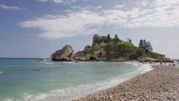 Isola Bella Sicilya Talya Yakınındaki Güzel Ada — Stok video