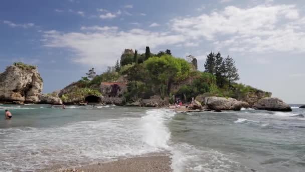 Isola Bella Vackra Nära Sicilien Italien — Stockvideo