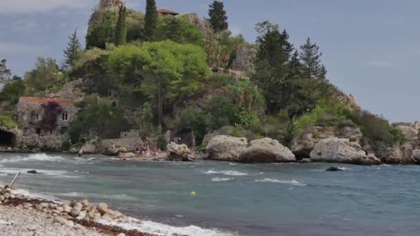 Isola Bella Sicilya Talya Yakınındaki Güzel Ada — Stok video