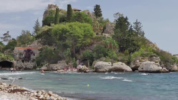 Isola Bella Beautiful Island Sicily Italy — Stock Video