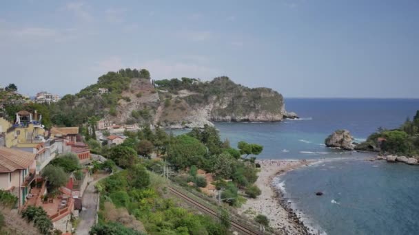 Isola Bella Красивый Остров Около Сицилии Италия — стоковое видео