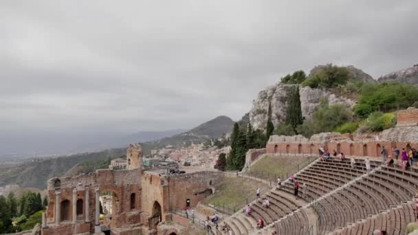 Antika Teatern Taormina Sicilien — Stockvideo