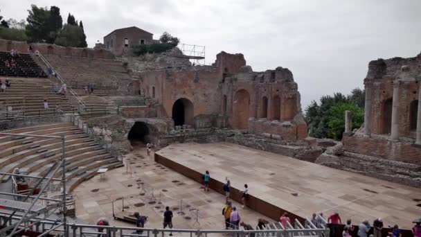 Αντίκες Θέατρο Taormina Στη Σικελία — Αρχείο Βίντεο