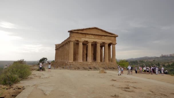 Tapınaklar Valle Del Templi Sicilya Eski Tapınaklar Sicilya Daki Ünlü — Stok video