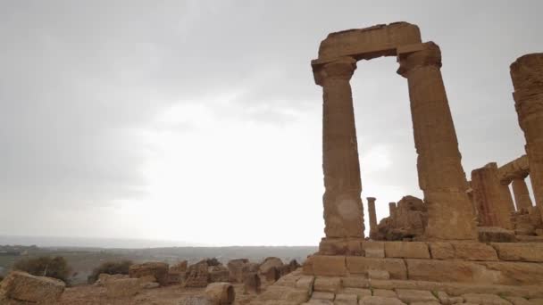 Templos Valle Del Templi Sicilia Los Templos Antiguos Famoso Monumento — Vídeos de Stock