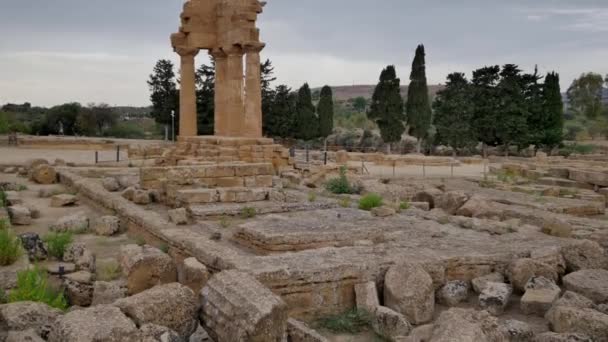 Templos Valle Del Templi Sicilia Los Templos Antiguos Famoso Monumento — Vídeo de stock