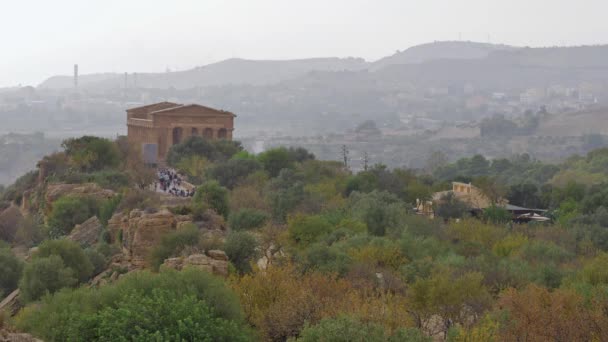 Templos Valle Del Templi Sicilia Los Templos Antiguos Famoso Monumento — Vídeos de Stock