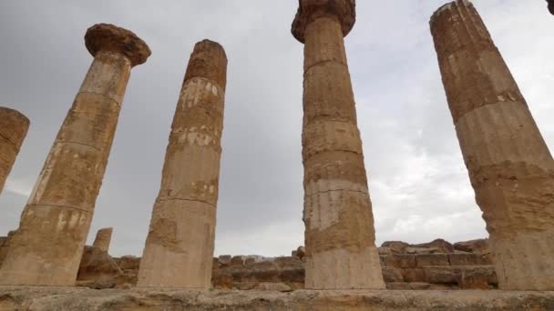 Temples Valle Del Templi Sicile Vieux Temples Célèbre Monument Sicile — Video