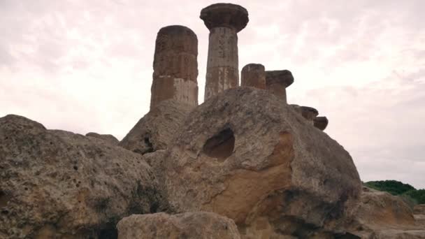 Chrámy Valle Del Templi Sicílie Staré Chrámy Dominantou Sicílie — Stock video