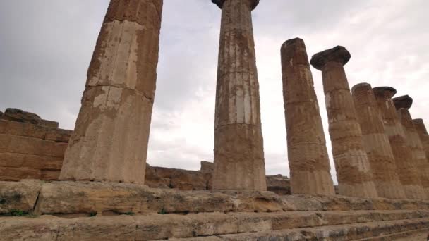 Temples Valle Del Templi Sicily Old Temples Famous Landmark Sicily — Stock Video