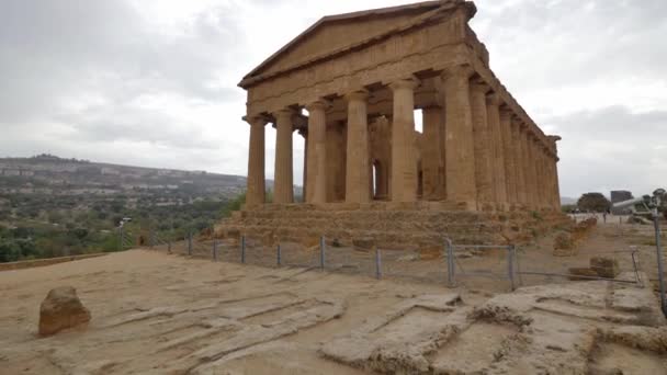 Tempel Valle Del Templi Sizilien Alte Tempel Berühmtes Wahrzeichen Siziliens — Stockvideo