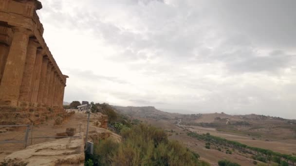 Tapınaklar Valle Del Templi Sicilya Eski Tapınaklar Sicilya Daki Ünlü — Stok video