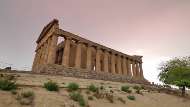 Temples Valle Del Templi Sicile Vieux Temples Célèbre Monument Sicile — Video