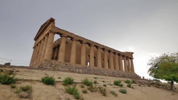 Tempel Valle Del Templi Sizilien Alte Tempel Berühmtes Wahrzeichen Siziliens — Stockvideo
