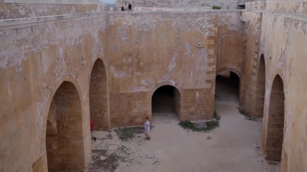 Syrakusy Sicilya Bir Kale Talya Görmek Için Popüler Turistik Bir — Stok video