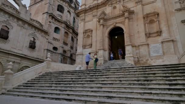 Fachada Iglesia San Francesco Asís Noto Sicilia Italia — Vídeos de Stock