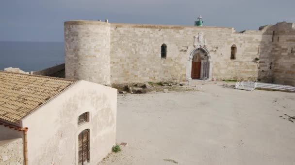 Syrakusy Sicilya Bir Kale Talya Görmek Için Popüler Turistik Bir — Stok video