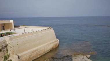 Syrakusy, Sicilya 'da bir kale. İtalya 'da görmek için popüler, turistik bir yer.,