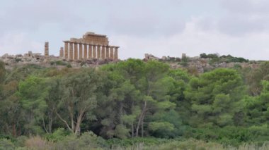 Selinunte arkeolojik Park, Sicilya. Sicilya Tapınağı kalıntıları.