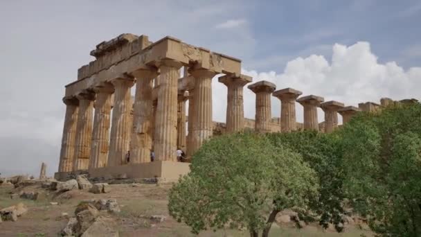 Archeologický Park Selinunte Sicílie Ruiny Chrámu Městě Sicílie — Stock video