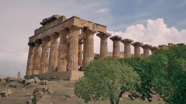 Археологический Парк Селинунте Сицилия Руины Храма Сицилии — стоковое видео