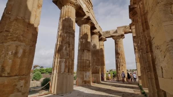 Selinunte Archeologisch Park Sicilië Ruïnes Van Tempel Sicilië — Stockvideo