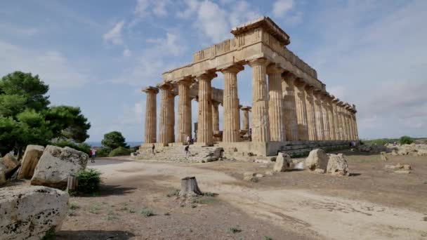 Parku Archeologicznego Selinunte Sycylia Ruiny Świątyni Sycylii — Wideo stockowe