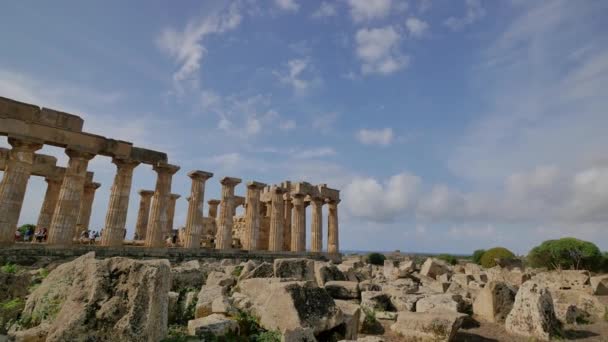 Parku Archeologicznego Selinunte Sycylia Ruiny Świątyni Sycylii — Wideo stockowe