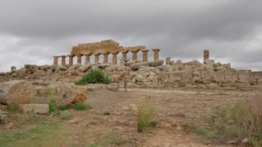 Selinunte arkeolojik Park, Sicilya. Sicilya Tapınağı kalıntıları.