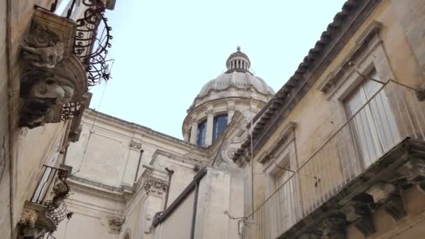 Duomo San Georgio Ragusa Architektura Sycylia Włochy — Wideo stockowe