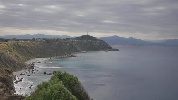 Capo Milazzo Σικελία Βραχώδη Ακτή Της Σικελίας Τοπίο Της Ιταλίας — Αρχείο Βίντεο