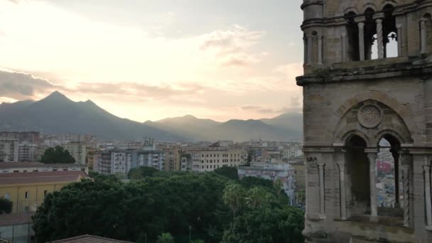 Panorama Palermo Sicília Vista Telhado Catedral — Vídeo de Stock