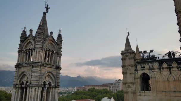 Katedrali Nın Çatıdan Sicilya Görüntüleyin Cityscape Palermo — Stok video