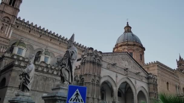 Vista Telhado Catedral Sicília Cityscape Palermo — Vídeo de Stock