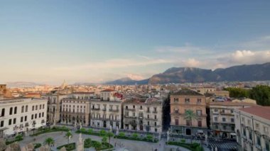 Palermo, Sicilya Panoraması. Katedrali'nın çatıdan görüntülemek.