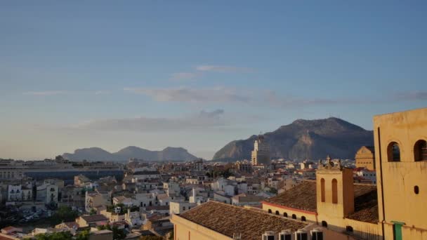 Panoráma Města Palermo Sicílie Pohled Katedrály Střechy — Stock video