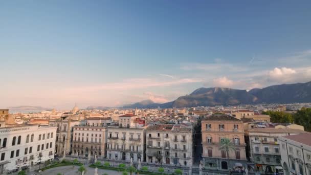 Panorama Van Palermo Sicilië Uitzicht Vanaf Het Dak Van Kathedraal — Stockvideo