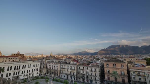 Panorama Palermo Sicily View Cathedral Roof — Stock Video