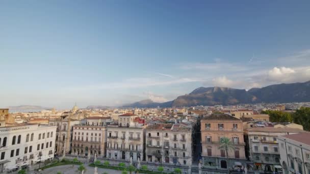 Panoráma Města Palermo Sicílie Pohled Katedrály Střechy — Stock video