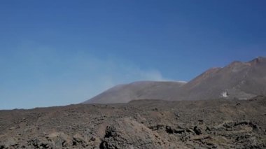 Etna yanardağı üzerinde manzara, Sicilya, İtalya.
