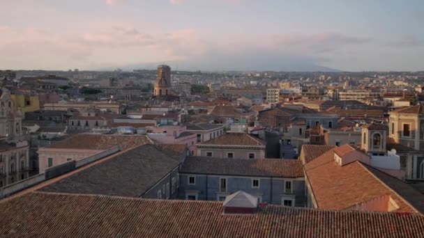 Panorama Van Catania Landschap Van Stad Sicilië Italië — Stockvideo