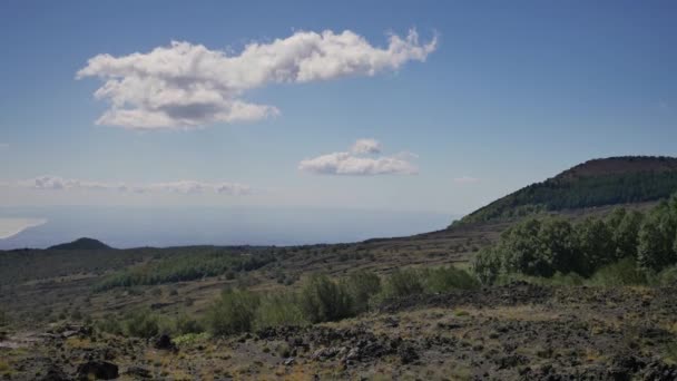 Paysage Sur Volcan Etna Sicile Italie — Video